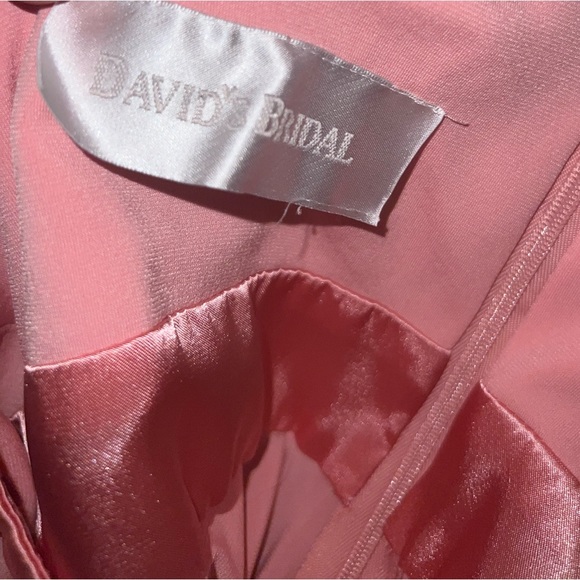 david’s bridal pink sleeveless bridesmaid dress size M - Picture 4 of 11